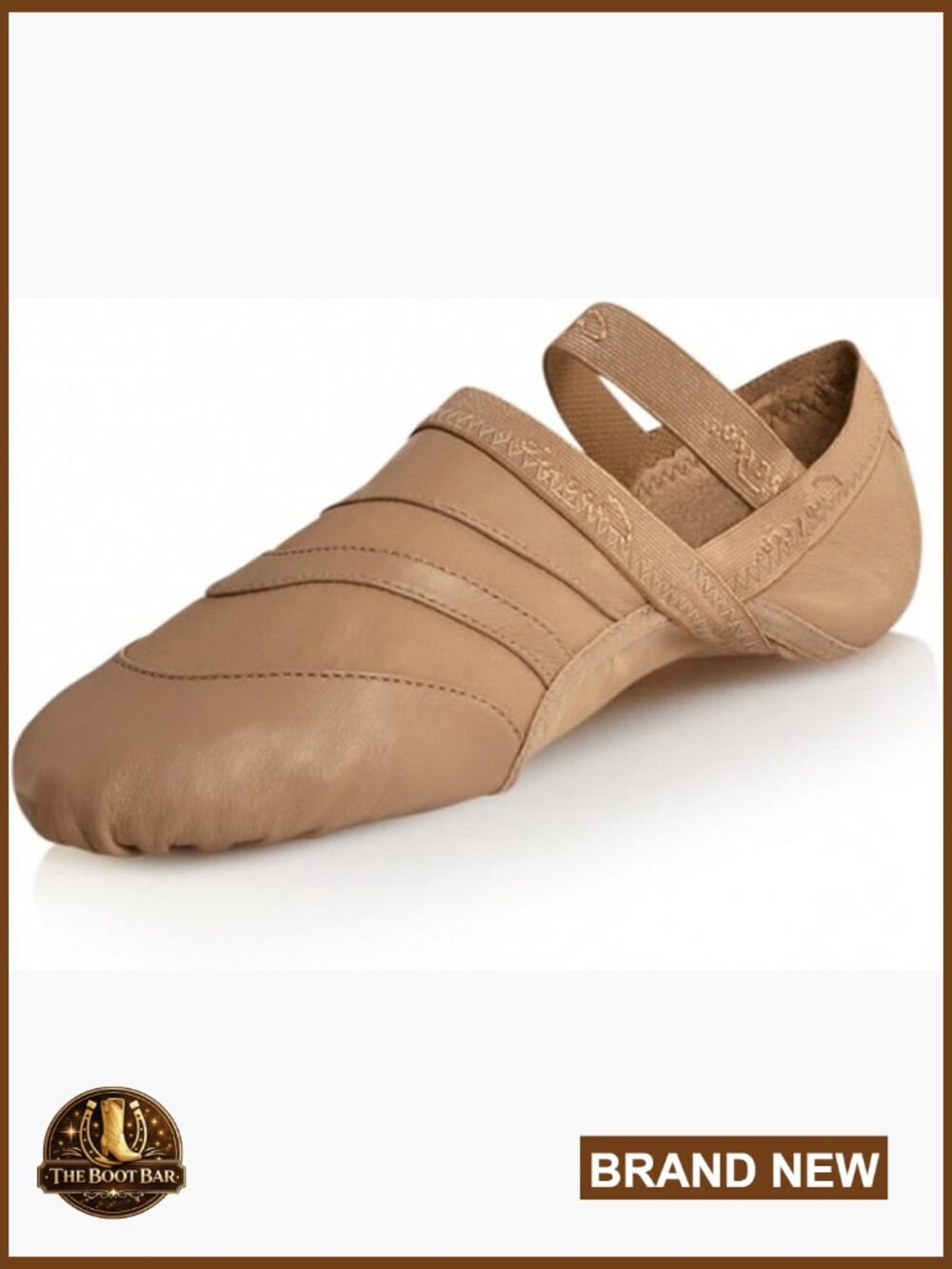 Leather Ballet Dance Shoes Split-Sole Elastic Strap Athletic Women's